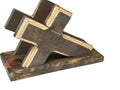 2 Tone Cross Napkin Holder in Walnut Color