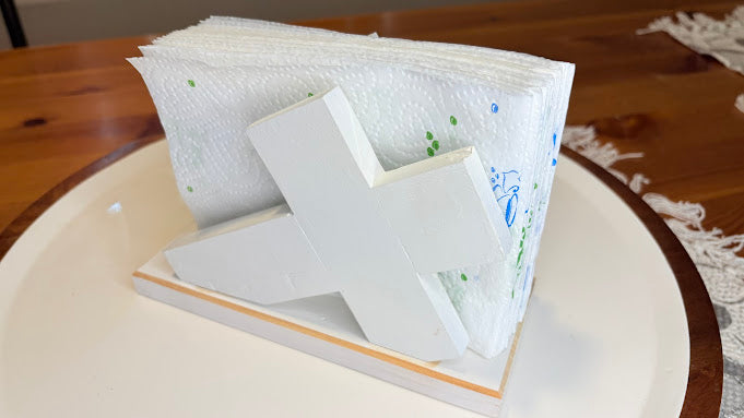 Cross Napkin Holder in White