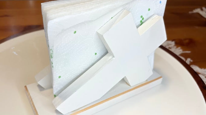 Cross Napkin Holder in White